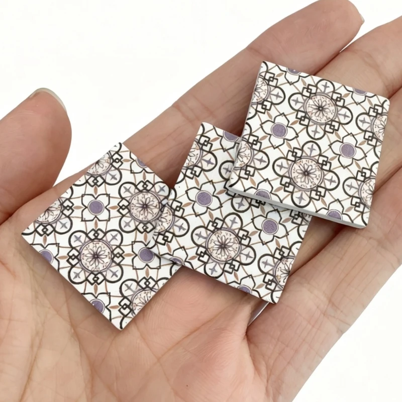 

9Pcs Natural Flooring Tiles for Doll House and Model Scene Decoration Craft Model Project Display Floor Tiles 15UB