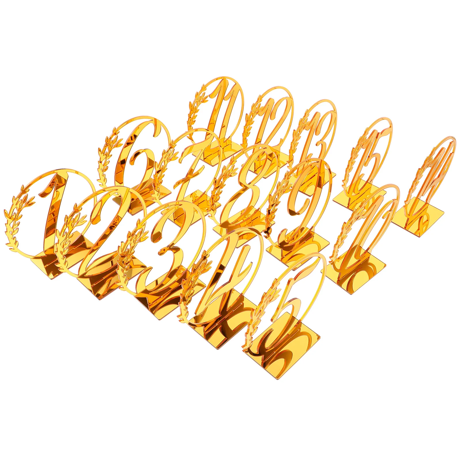 

15 Pcs Wedding Table Number Plate Signs Reserved Decor Numbers Plastic Reception Dining Room