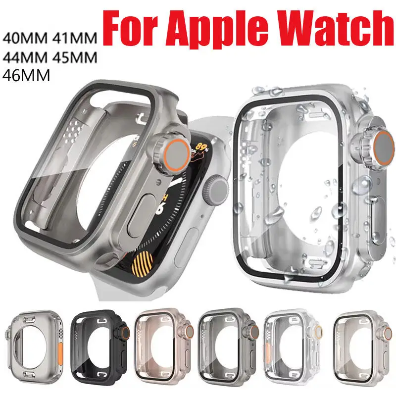 Waterproof Upgrade Case For Apple Watch 10 9 8 7 46 45 41mm Screen Protector Glass IWatch Series 6 Se 44mm Change To Ultra 49mm