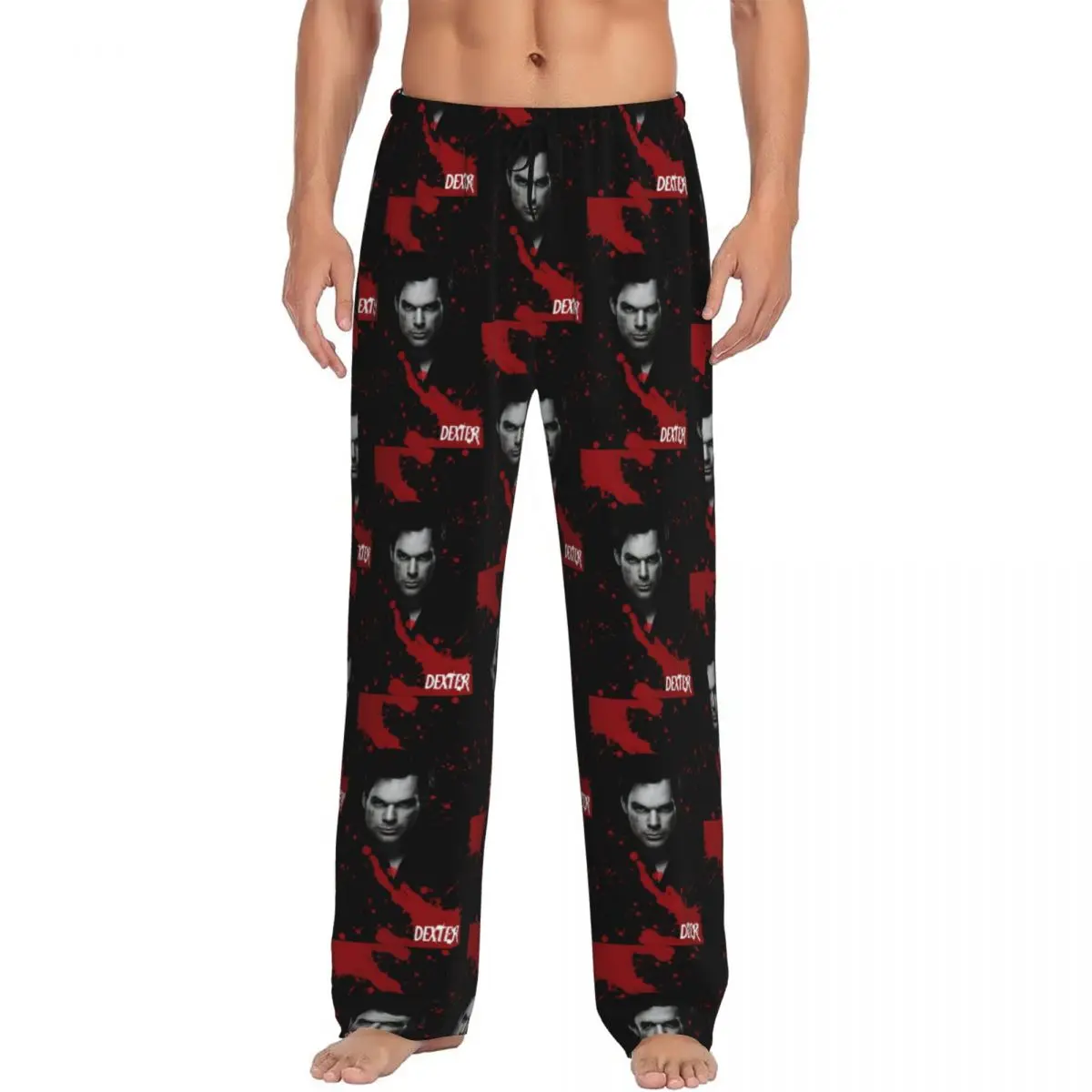 

Custom Dexter Morgan Pajama Pants Sleepwear Men's Elastic Waistband Movie Sleep Lounge Bottoms with Pockets