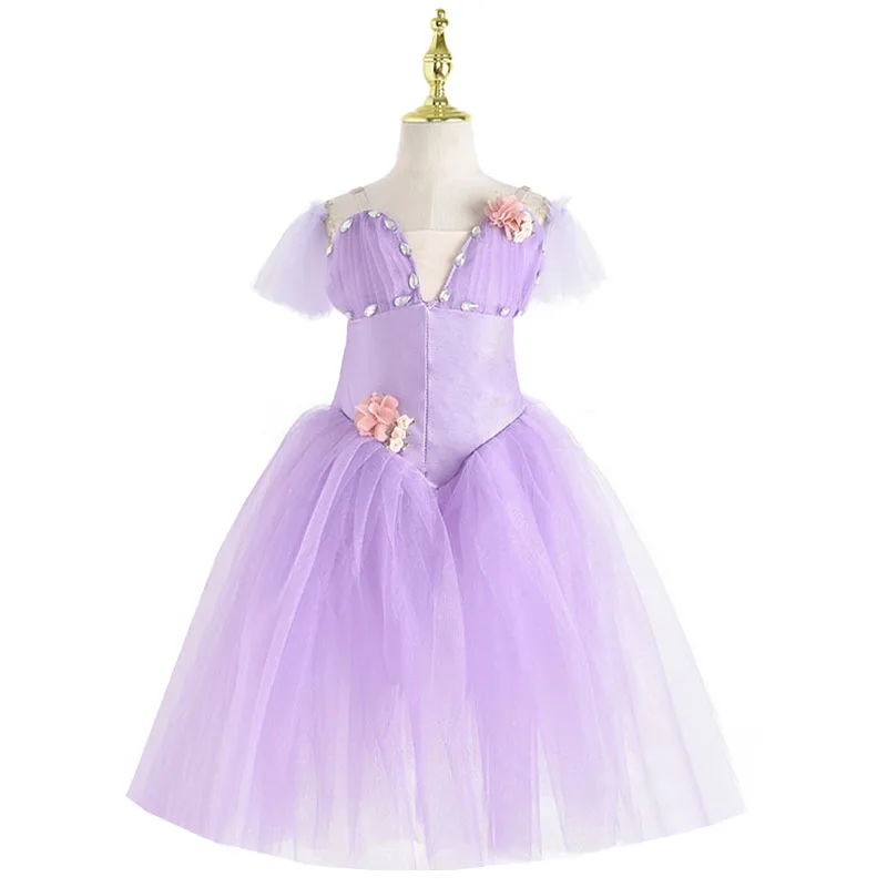 

Ballet performance clothes children's competition professional dance clothes gradient color puffy Skirt Adult Long gauze skirt