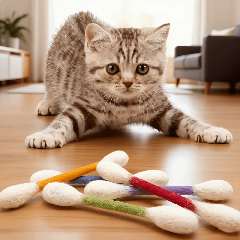 2Pcs Large Cat Wand Toys, Interactive Teaser Sticks for Boredom Relief, Durable Chew-Resistant, Random Color, Hot Sale