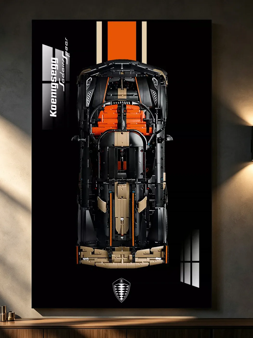 Wall-Mounted Display Frame for  42232 Koenigsegg Supercar Race Car Block Storage And Showcase Hanging Board Decoration