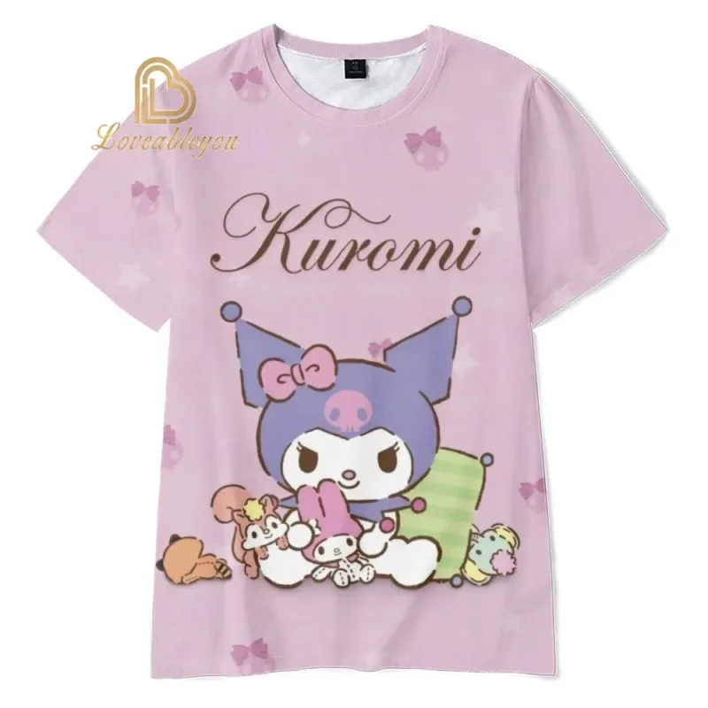 Camiseta de dibujos animados de San Anime para niño y niña, ropa con estampado 3D de My Melody Kuro, Top informal divertido de moda