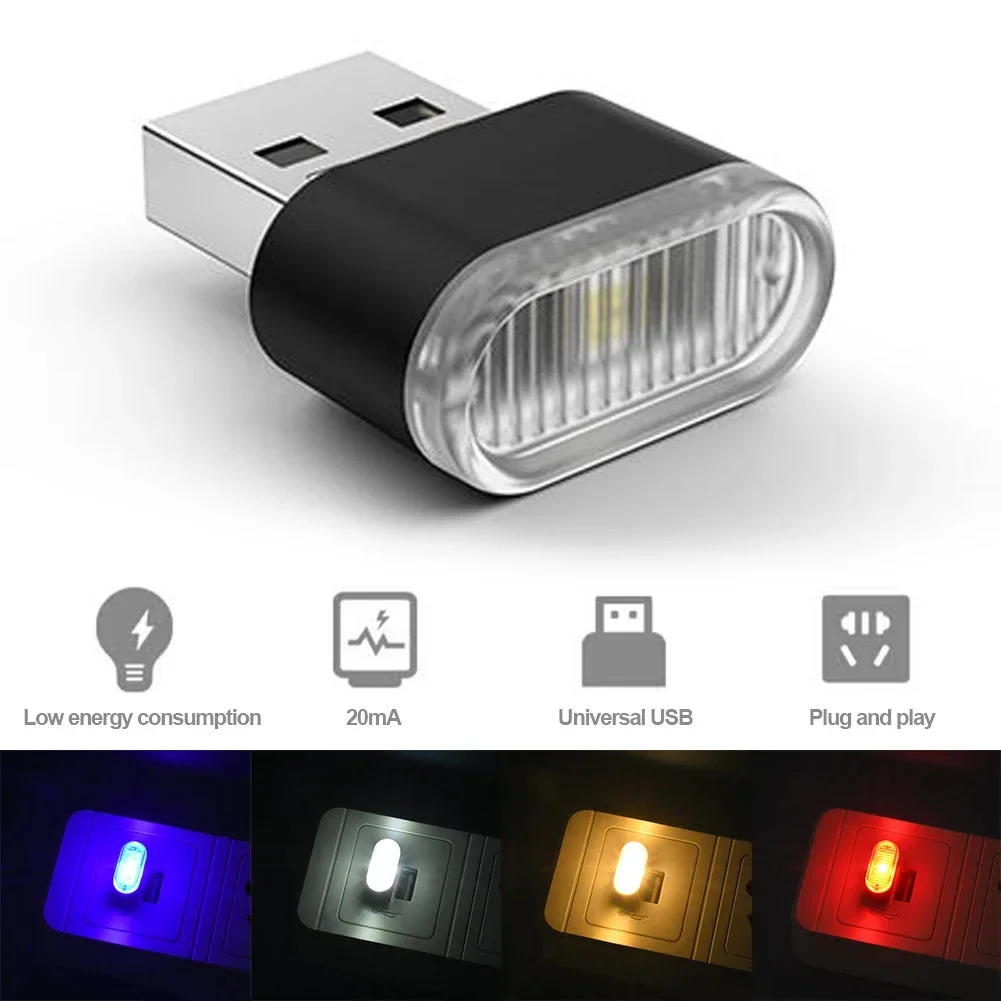 USB Auto Colorful Light Car Accessories Car Light Auto Interior LED Atmosphere Light Decorative Lamp Emergency Lighting PC