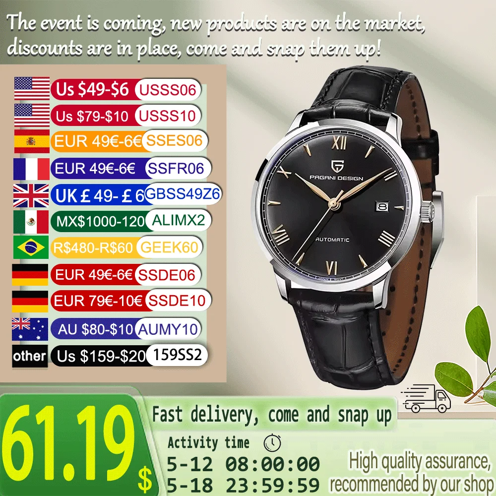 

PAGANI Design New Top Brand Luxury Men's Watches Mechanical Automatic Watch Men Clock Casual Business Wrist Watch Relojes Hombre