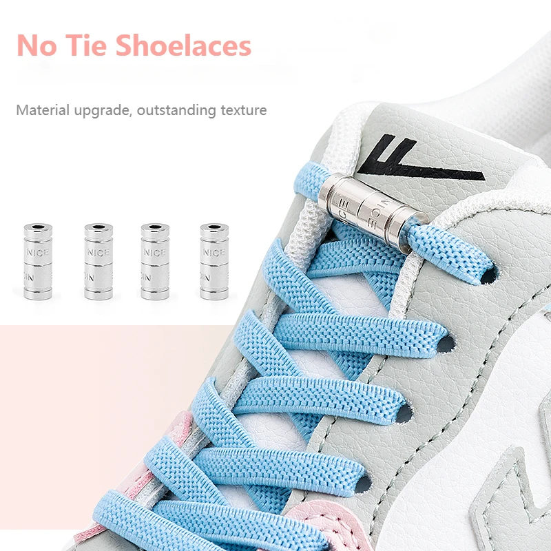 No Tie Shoelaces Elastic Laces Sneakers Self-Tightening Shoelace With Aluminum Capsule Lock Kid Adult Quick Lace Without Binding