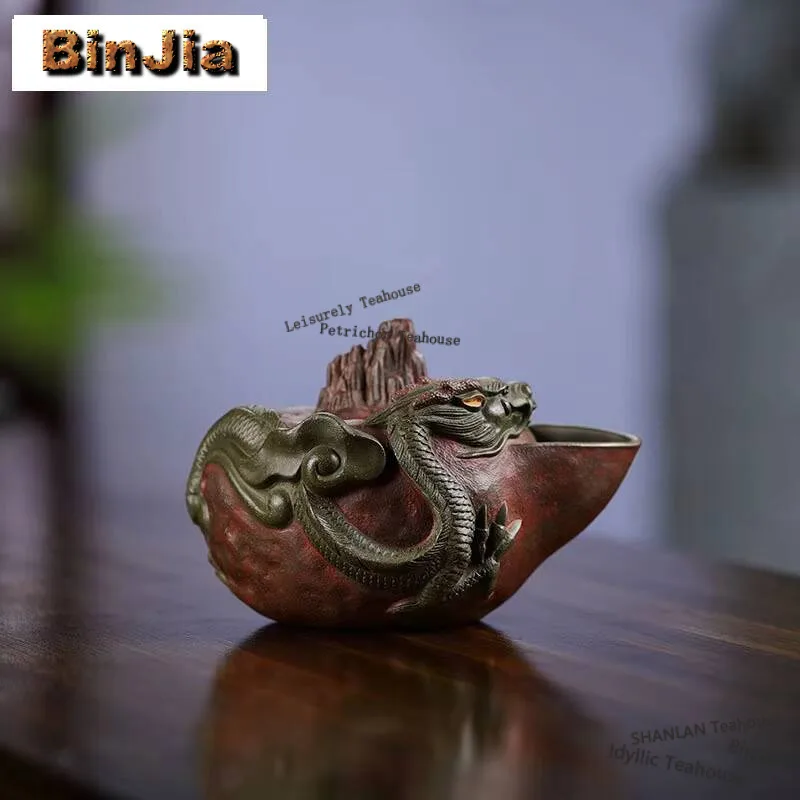180ml Elegant Yixing Purple Clay Teapot Handmade Dragon Pot Raw Ore Pea Green Mud Tea Maker Kettle With Filter Zisha Teaset Gift