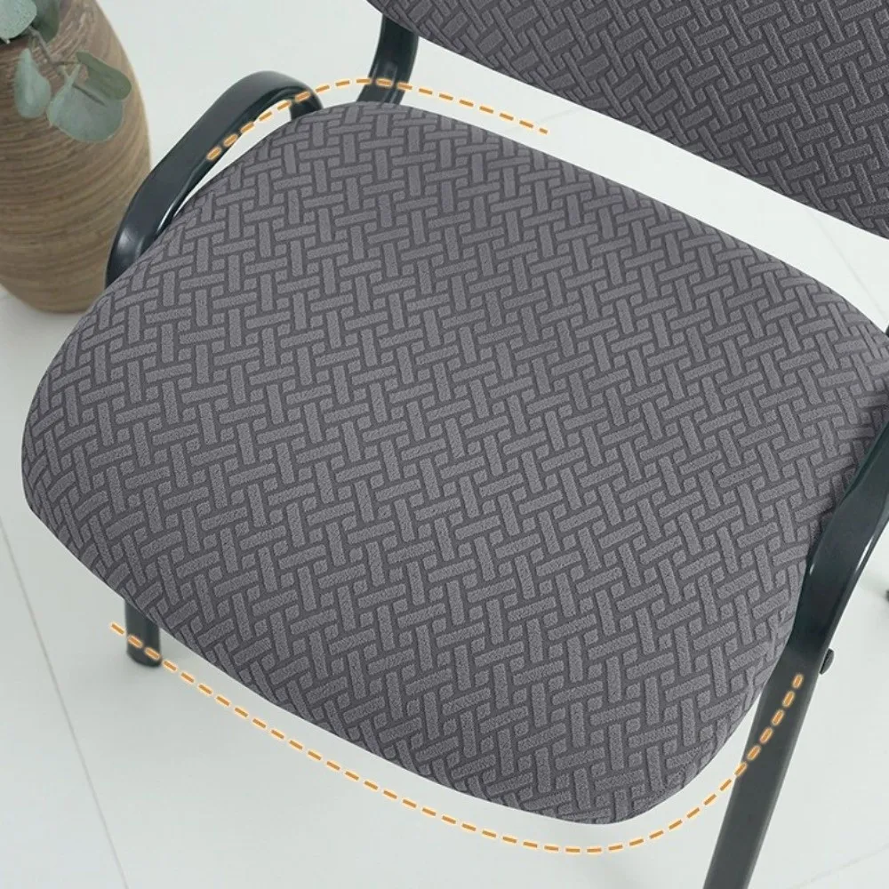 2Pcs/Set Solid Color T Jacquard Folding Dining Chair Cover Elastic Comfortable Split Low Back Chair Covers Dust-proof Anti-dirty