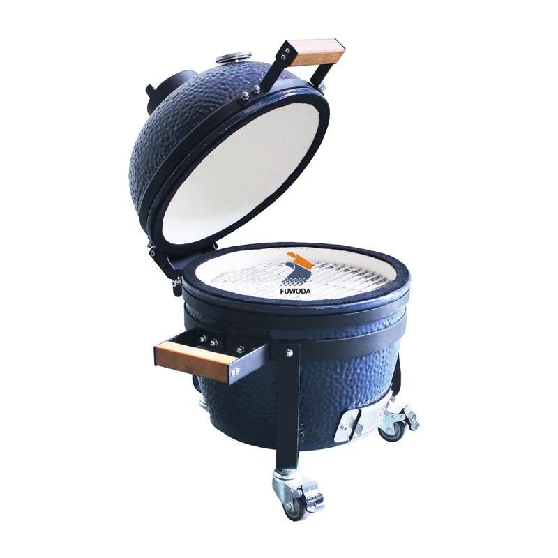 Mini Outdoor Grill Portable BBQ Machine 14 Inch Egg Shape Ceramics Camping Barbecue Stove Mini Kamado Grill