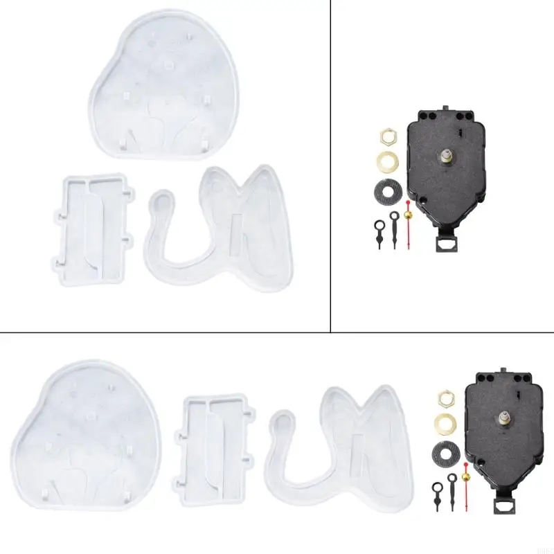 H9EC Clock Hanging Epoxy Resin Mold Wall Hanging Tafel Decoratie Siliconenvorm