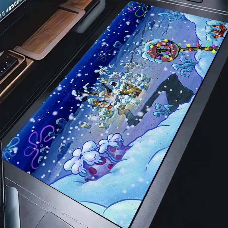 

Keyboard Mouse Pad Kawaii S-spongeBob Extended Desk Mat PC S-squarePants Gamer Rug Office Laptop Cartoon Carpet Home Table Pad