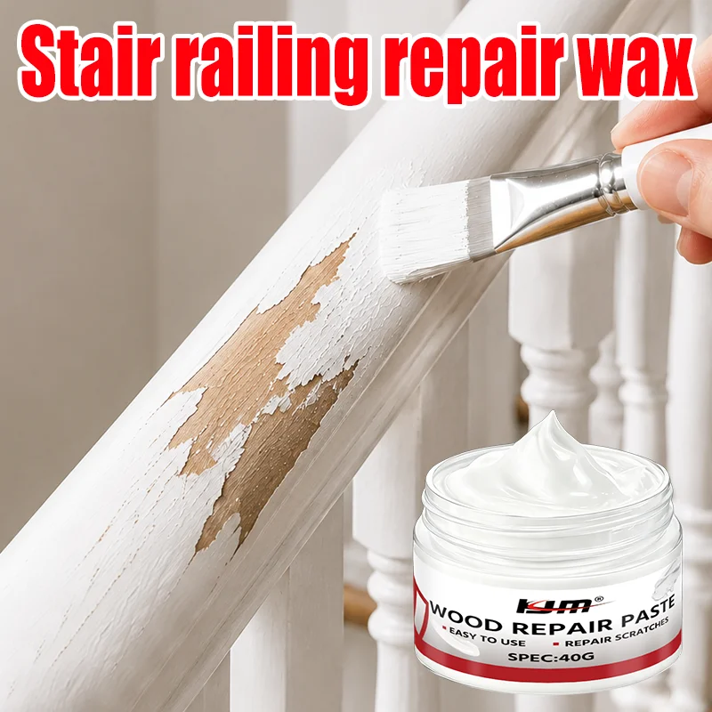 KJM Wood Repair Wax Furniture Scratch Repair Paste For Door Frame Cabinet Table Crack Filler Restoration DIY Home Improvement