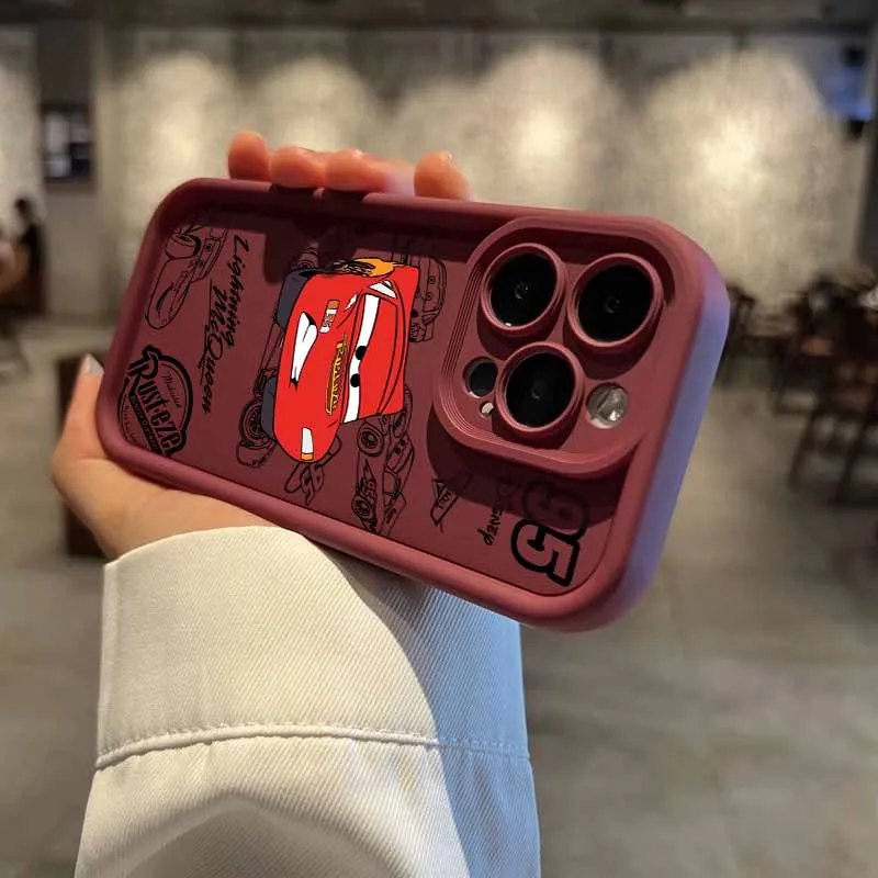 Saetta McQueen 95 Auto Per Samsung Galaxy S25 S24 S23 S22 S21 S20 FE Nota 20 Ultra Plus Copertura Del Silicone Scaletta degli occhi Cassa Del Telefono