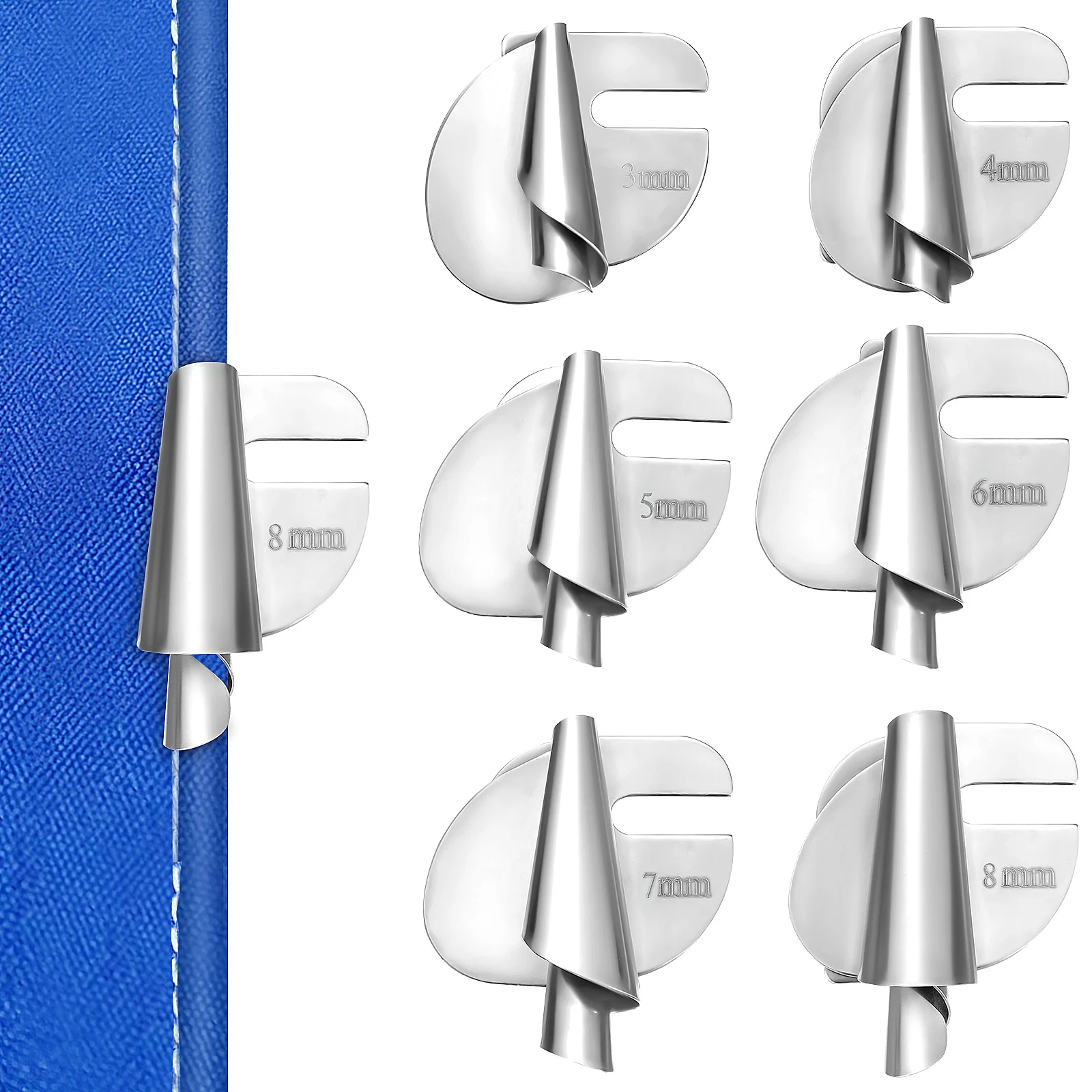 6 Pcs Universal Hemming Presser Foot for Sewing Machines Accessory Rolled Crimping Metal Binder Steel