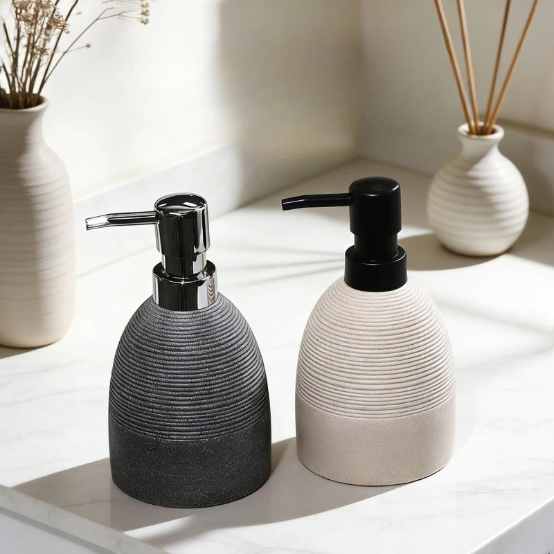 Sandstone Emulsion Bottle Foam Style Bathroom Soap Dispenser Home Shampoo Body Wash Lotion Storage Bottle Bathroom Accessories