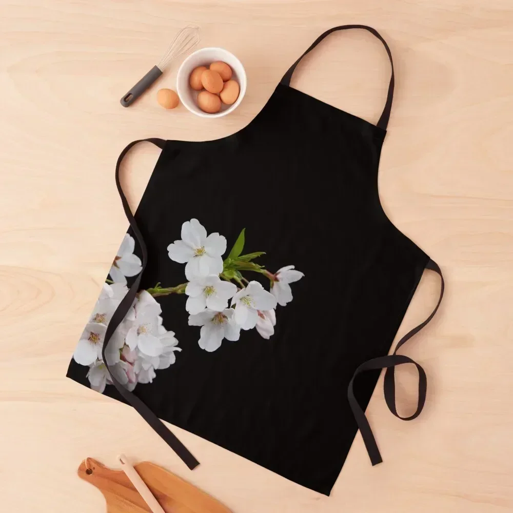 

Japanese Cherry Blossoms, White Apron For Hairdresser Kitchens Men Things For The Home Customizable Apron