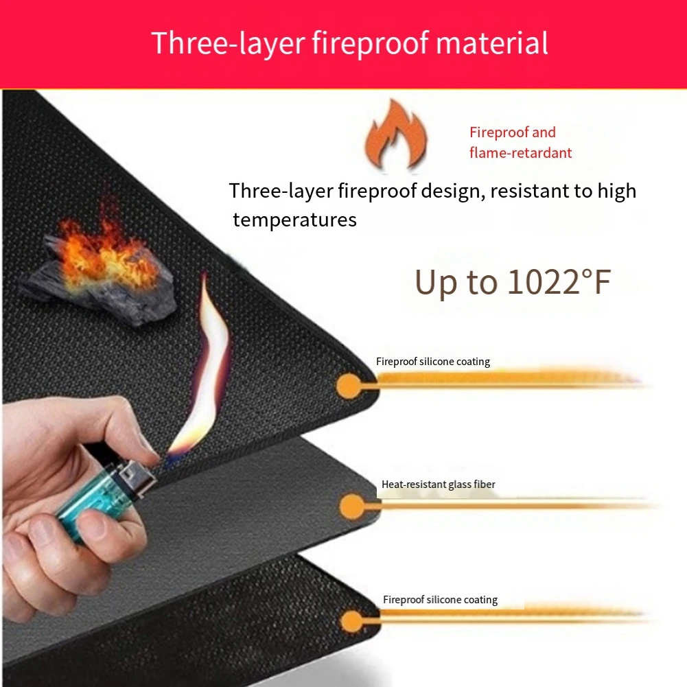 

Огнестойкий коврик из стекловолокна: защитит полы от барбекю, беспорядок, изоляционный коврик для пикника и барбекю на открытом воздухе, огнестойкий для кемпинга