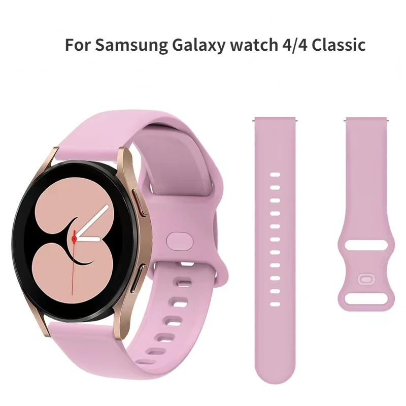 Correa de silicona de 20mm para Samsung Galaxy watch 5/4, 40mm, 44mm, pulsera de moda para Galaxy watch 5 Pro, 45mm, 4 classic 42/46mm