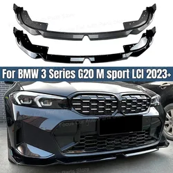 G20 LCI M Sport M Performance Style Front Bumper Lip For BMW 3 Series 320i 325i 330i 2023+ Splitter Diffuser Guard Body Kits