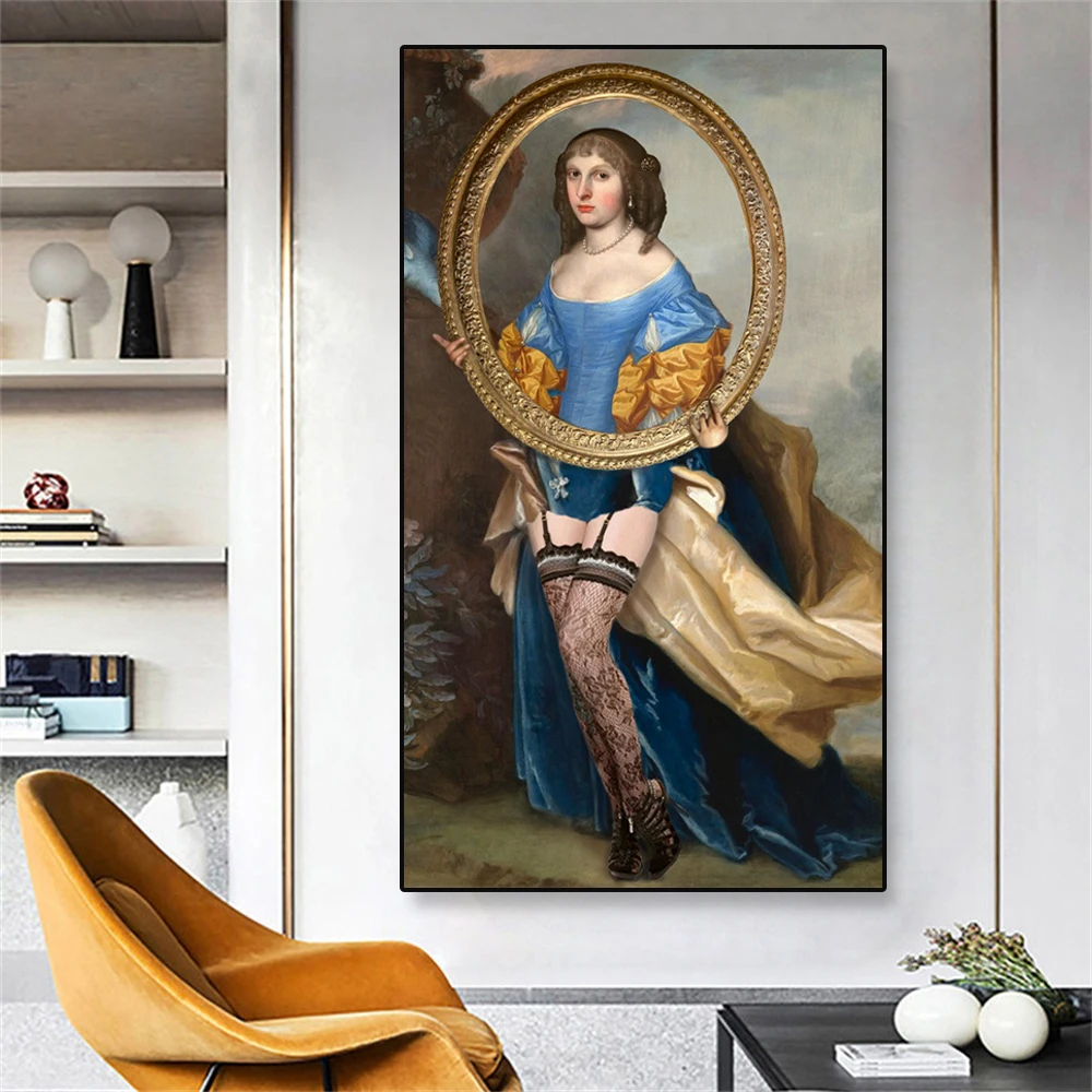 

Vintage Portrait Canvas Painting Funny Art Renaissance Prints Change Art Poster Oil Painting Wall Picture Modern Home Decor