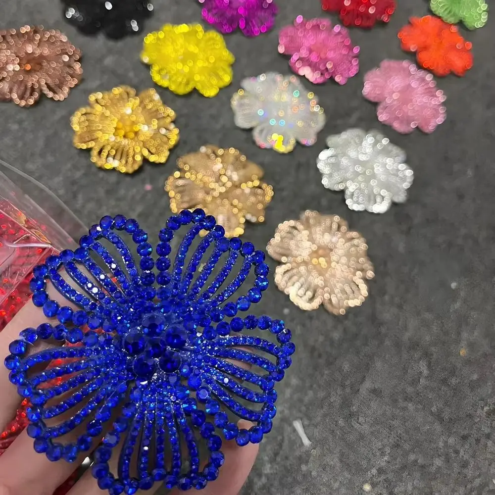 Cute 8cm Rhinestone Brooch DIY Exquisite Flower Brooch Corsage for Birthday Parties Weddings and Banquets Cloth