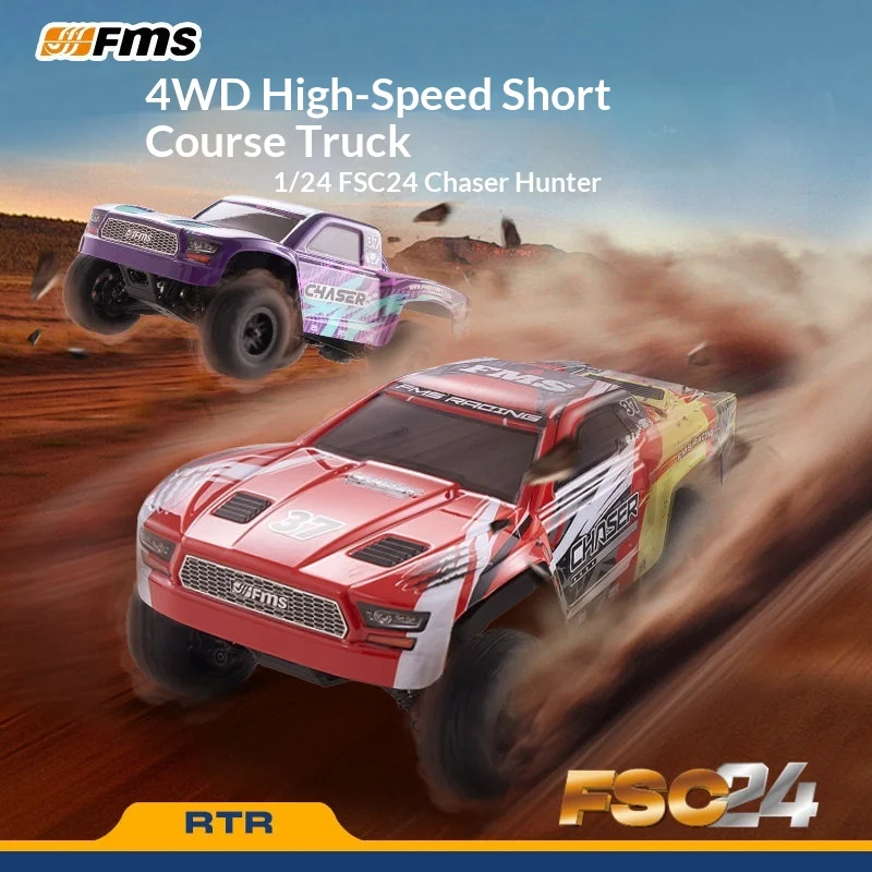 FMS FSC24 Chaser Short Course Truck 1:24 4WD Two-Speed Transmission Cimbing Off- Road Vehicle Cool Driving Customized RC Cars