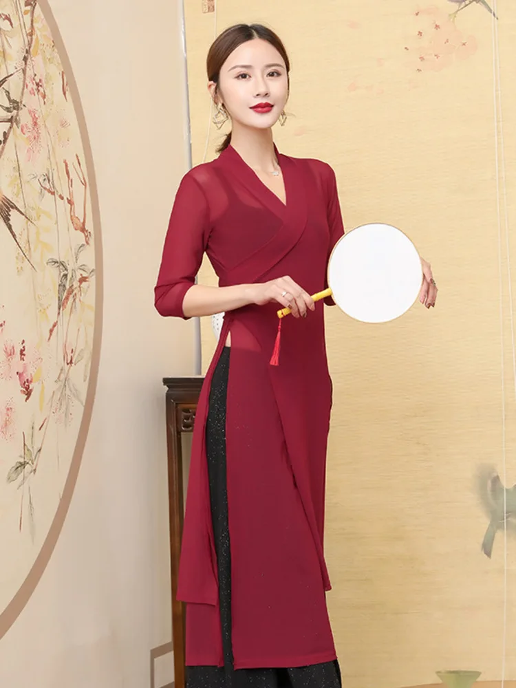 Abiti da pratica per abiti eleganti per adulti di danza del ventre Abiti da ballo orientale Professione Performance Top Pantaloni a rete