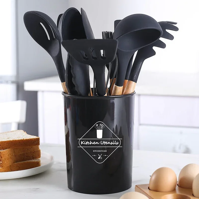 Silicone Kitchen Utensils Set, 12-piece Kitchen Cookware Non-stick Cookware Is Heat-resistant,Cooking Tools, Kitchen Tools