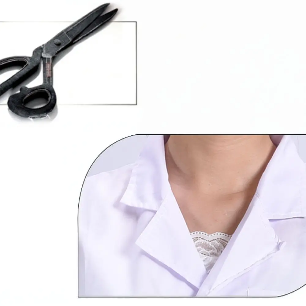Professional Lab Coat Long Sleeve Unisex Hospital Scrubs Food Industry Workwear Protective Science Chemistry Clothing Apparel