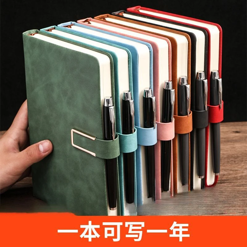 Vintage A5 leather notebook with personalized soft cover - perfect for business meetings and college life