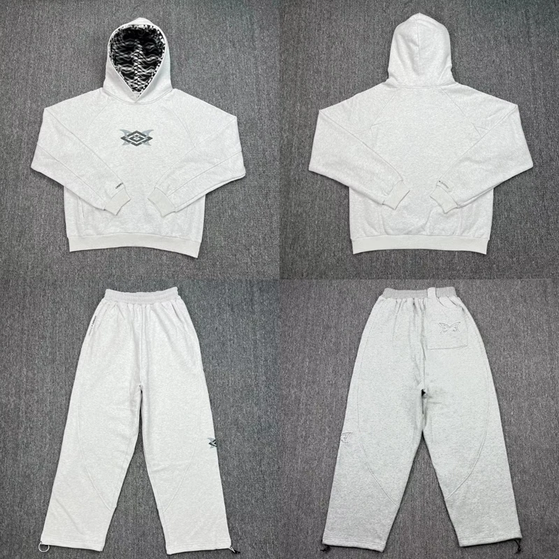 Street Fashion Grey Sports Suit Mertre Casual Pants High Quality Men's Women's Loose Embroidery Pattern Sweatpants