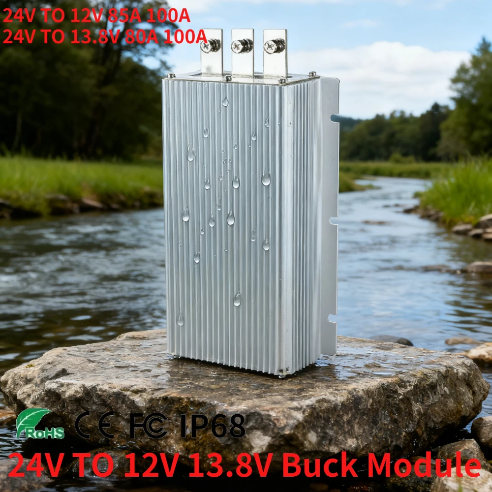 

24V to 12V 13.8V 80A 100A DC DC Step Down Converter 24V-13.8V Buck Module Voltage Solar System Regulator for Cars Reliable CE