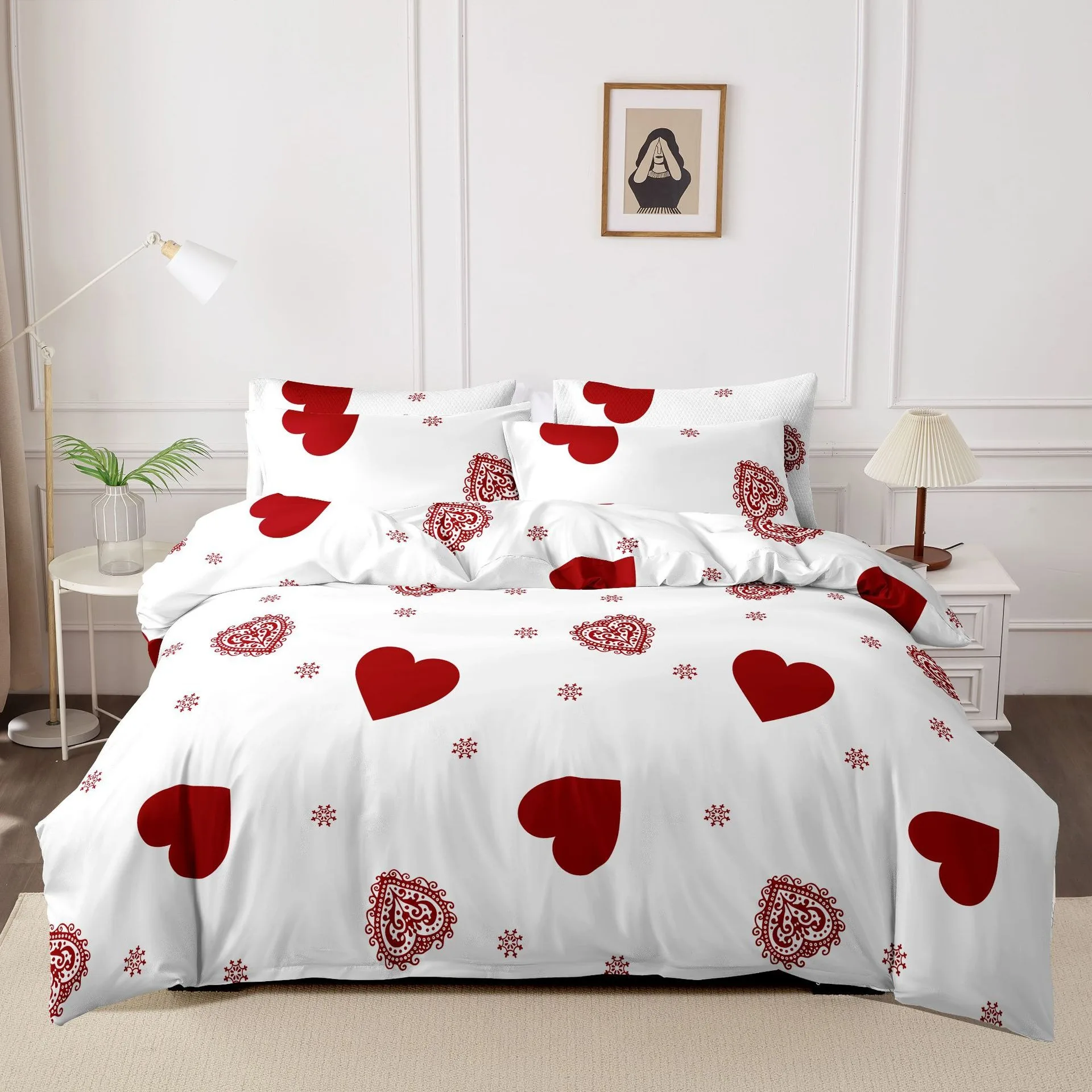 3pcs Cover Set Printed Sets Bedding Bohemian Modern Farmhouse Style for Men and Women Comforter Bedding Sets Juego De Edredones