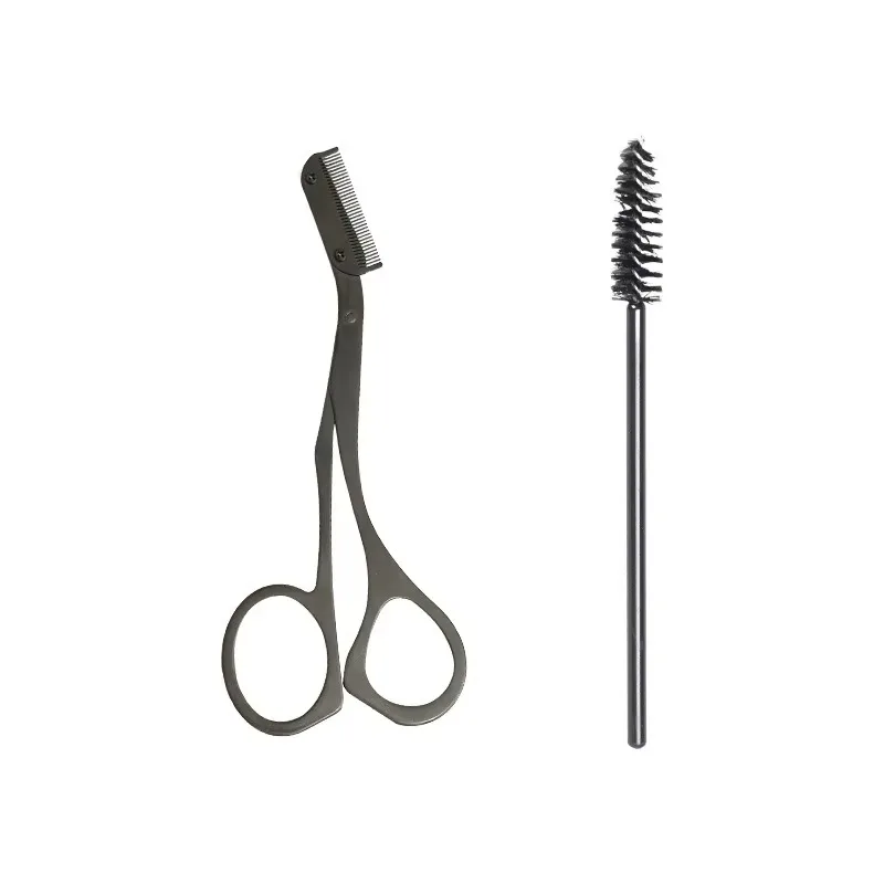 With Eyebrow Comb Makeup Scissors Eyebrow Trimming Knife Hair Remover Shaver Tool for Stainless Steel Eyebrow Scissors