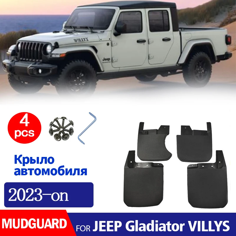 

FOR JEEP Gladiator VILLYS 2023 2024 Mudguard Fender Mud Flaps Guard Splash Mudflaps Car Accessories Front Rear 4pcs