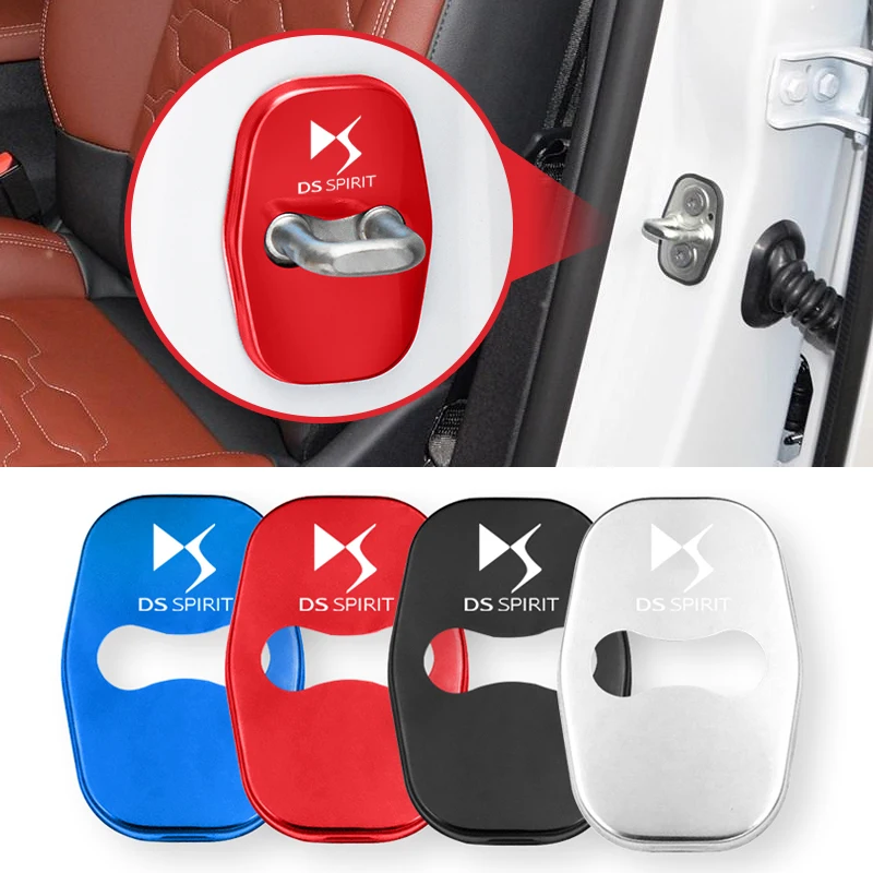 

4PCS Car Antirust Door Lock Cover Stainless Steel Accessories For DS SPIRIT DS3 DS4 DS4S DS5 5LS DS6 DS7 DS9 WILD RUBIS E-Tense