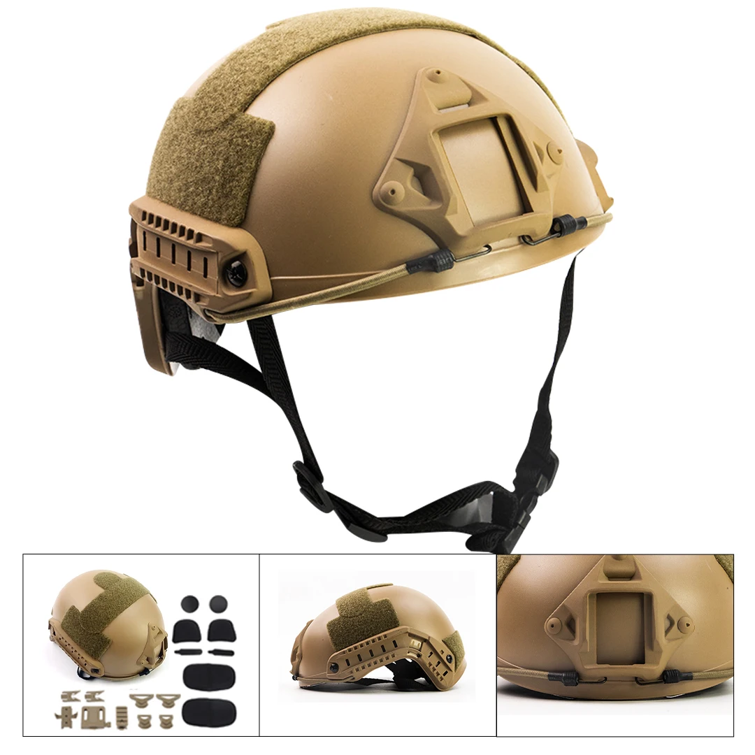 Capacete militar tático exterior, RÁPIDO, Airsoft, MH, Painball, CS, SWAT, montando protege o equipamento