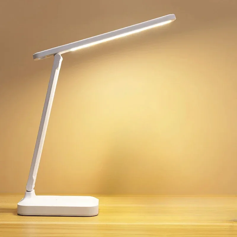 

LED Desk Lamp, Touch Switch, Dimmable, Folding, USB Plug-in, Eye Care, Bedside, Study, Reading, White
