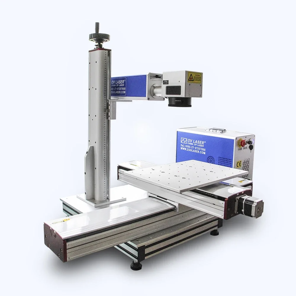 20w 30w 50w EZCAD Software Fiber Laser Potable Marking Machine Metal Engraving Machine with xy axis moving table