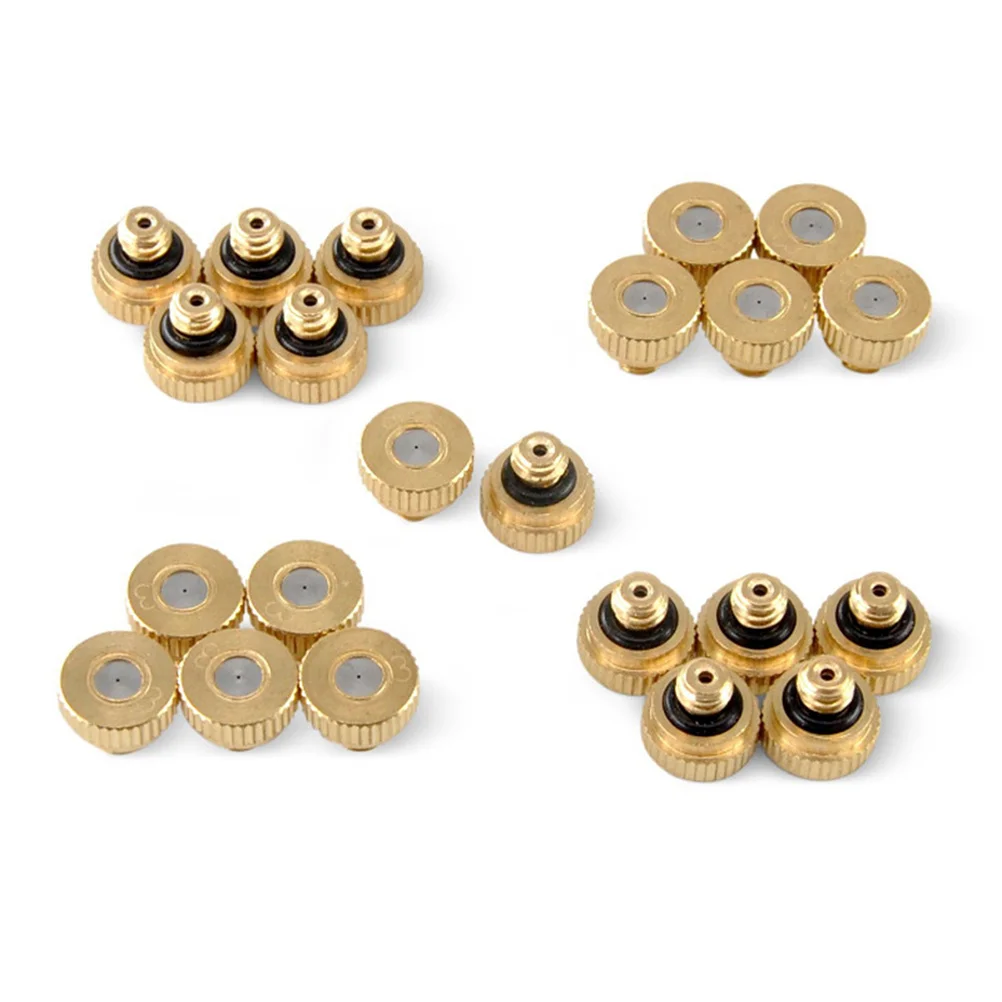 

10pcs Nozzles 0.3Mm Brass Stainless Steel Leak-Proof For Outdoor Cooling System Low Pressure Misting Nozzles Garden