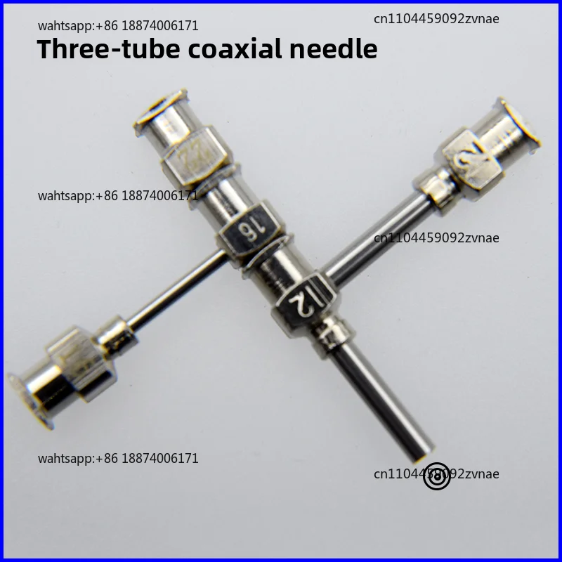 Three-tube coaxial needle 3D printing needle electrospinning needle nozzle, melt wet method, shell core, leather core