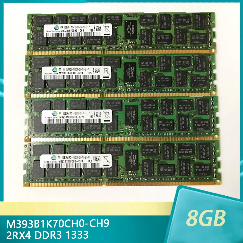 1Pcs M393B1K70CH0-CH9 RAM 8G 8GB 2RX4 DDR3 1333 PC3-10600R ECC REG For Samsung Server Memory