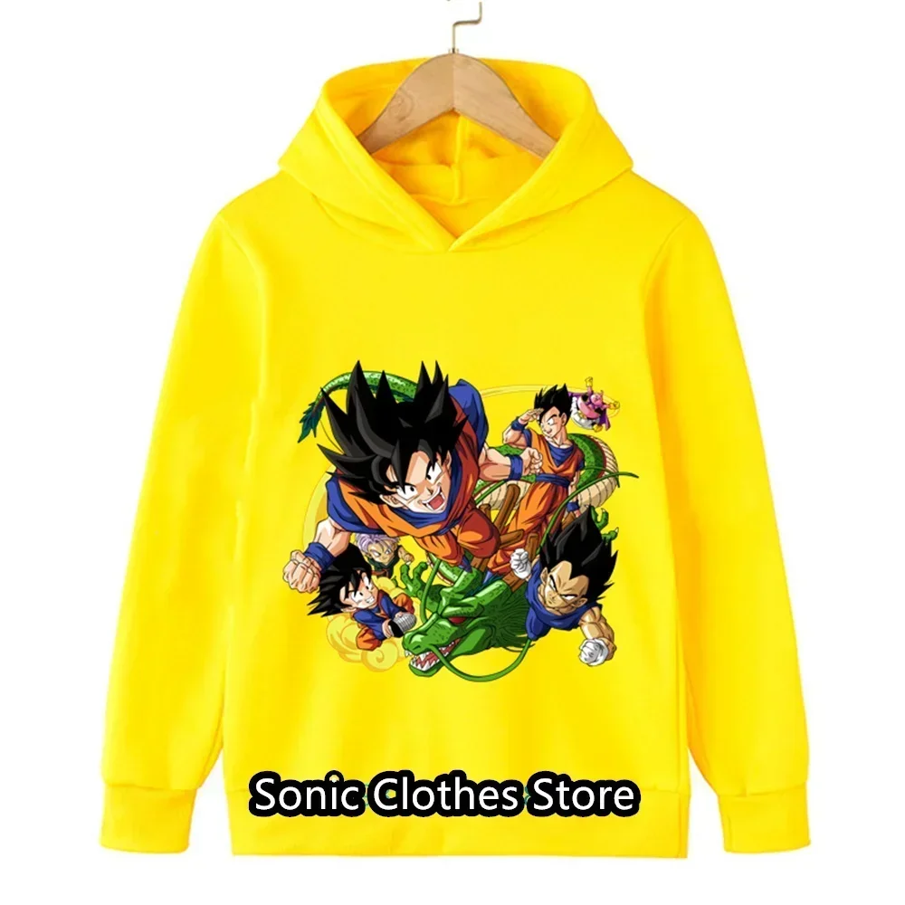 Anime Dragon Ball Z Hoodie Sweatshirts Kids Boys Clothes 2024 Autumn Winter Pullover Hoodies Children's Clothing Hoodie Jackets