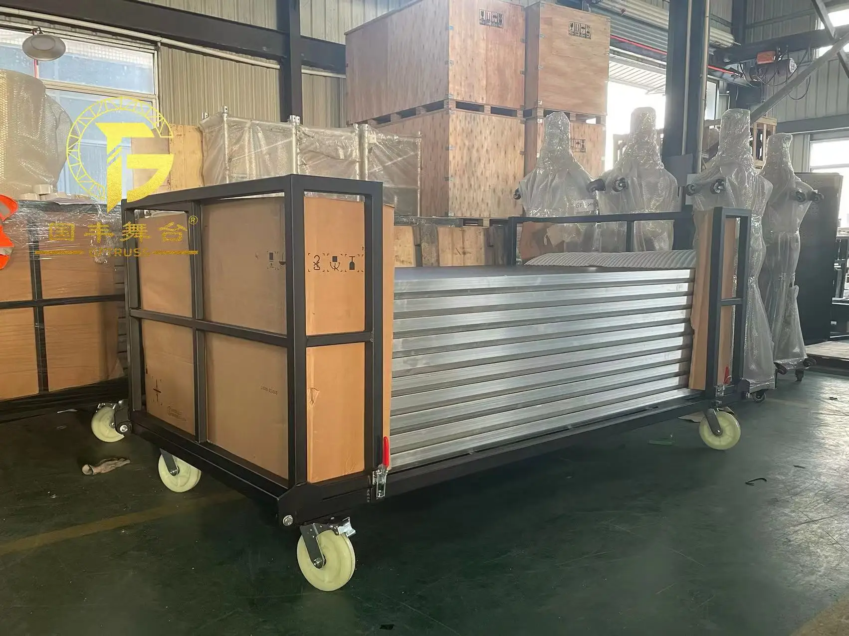Steel Iron Stage Panel Cart Dolly Easy Transportation for Stage Board Panel in Events Performance Activities
