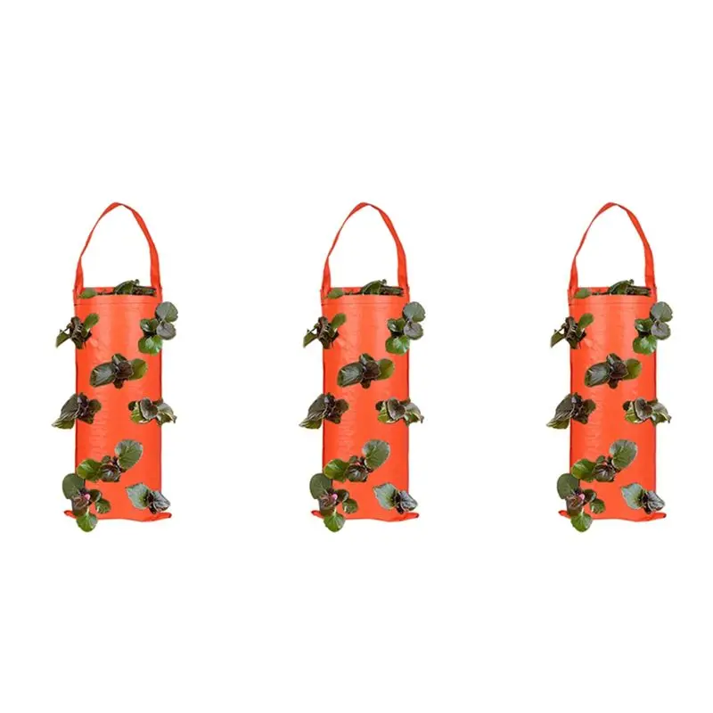 

A67P-3PCS Breathable Hanging Planter Grow Bag Strawberry Grow Bag Flower Grow Bags Potato Grow Bags Plant Grow Bags