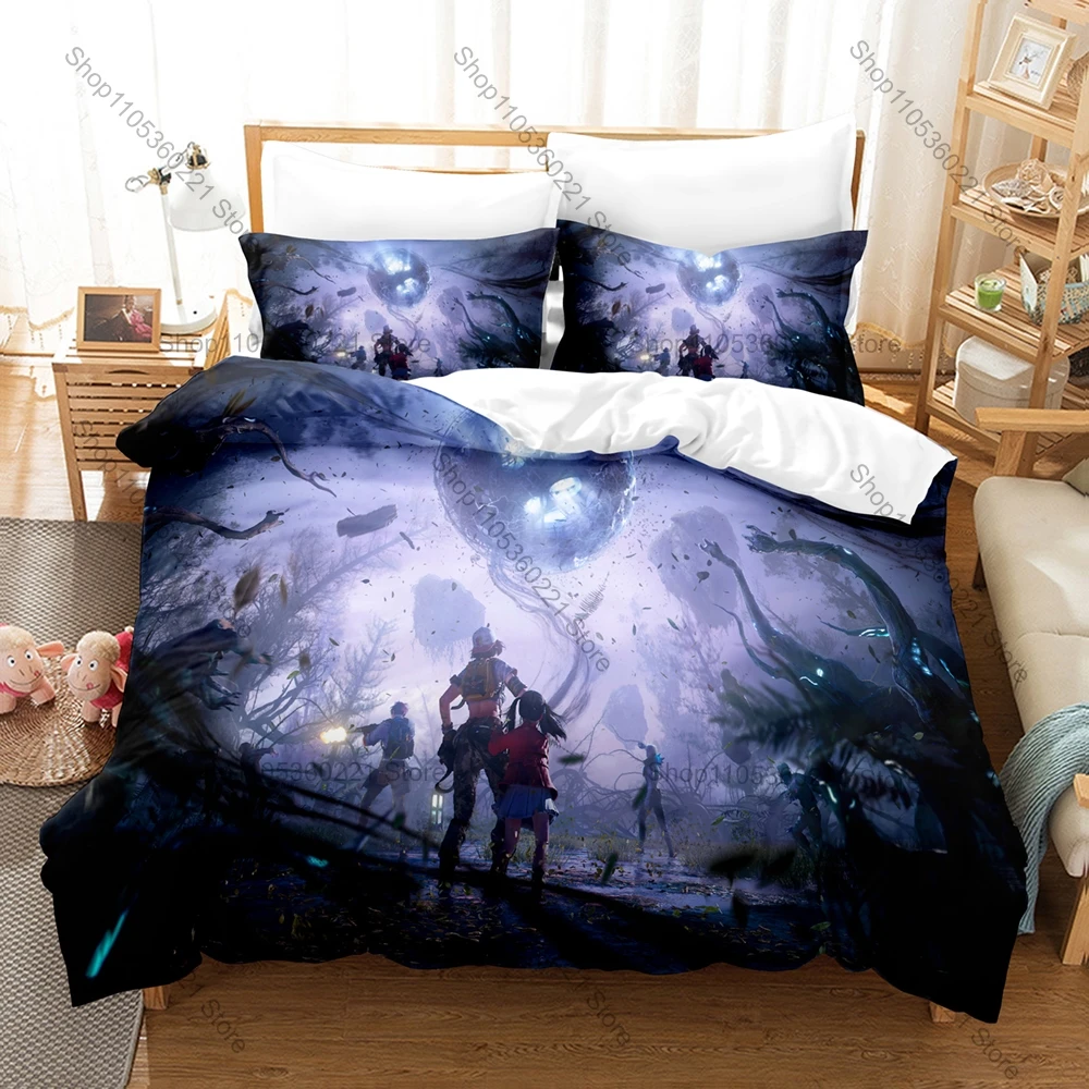 Cool Desolate Wasteland Ruined City Mutant Infected Survivor Collage Poster Duvet Cover Set For LifeAfter Zombie Game Fans
