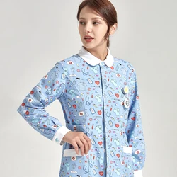 Women's Nurse Uniform Coat Scrubs Workwear Medical Scrub Set Top Pant Dental Beautician SPA Suit Nursing Outfit 802-YHXG