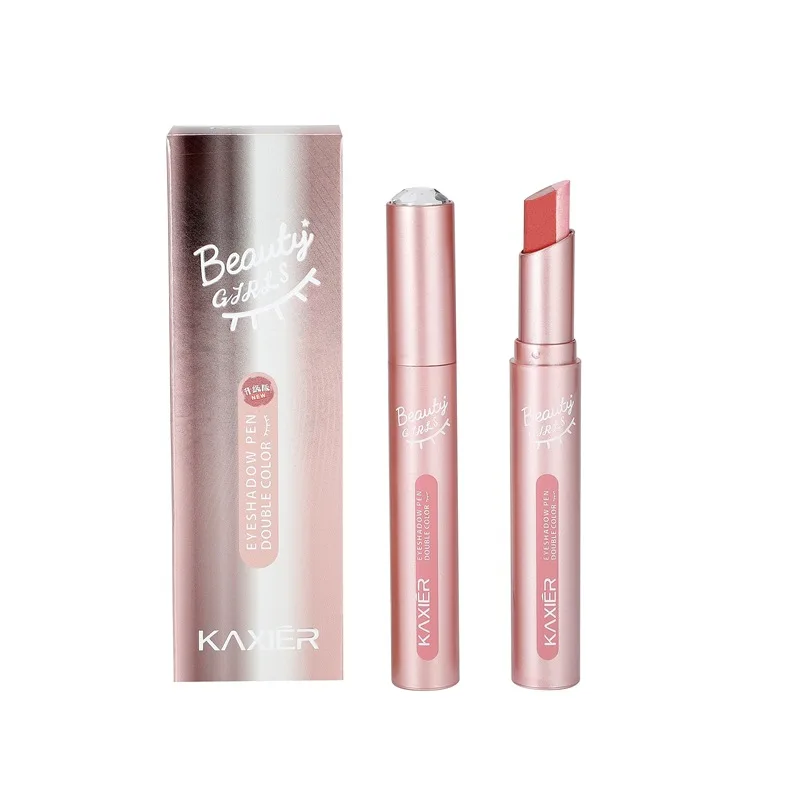 Naturalny dwukolorowy cień do powiek z brokatem, łatwy w użyciu, wodoodporny, dwutonowy, połyskujący cień do powiek w pisaku, łatwy w aplikacji, narzędzia do makijażu.