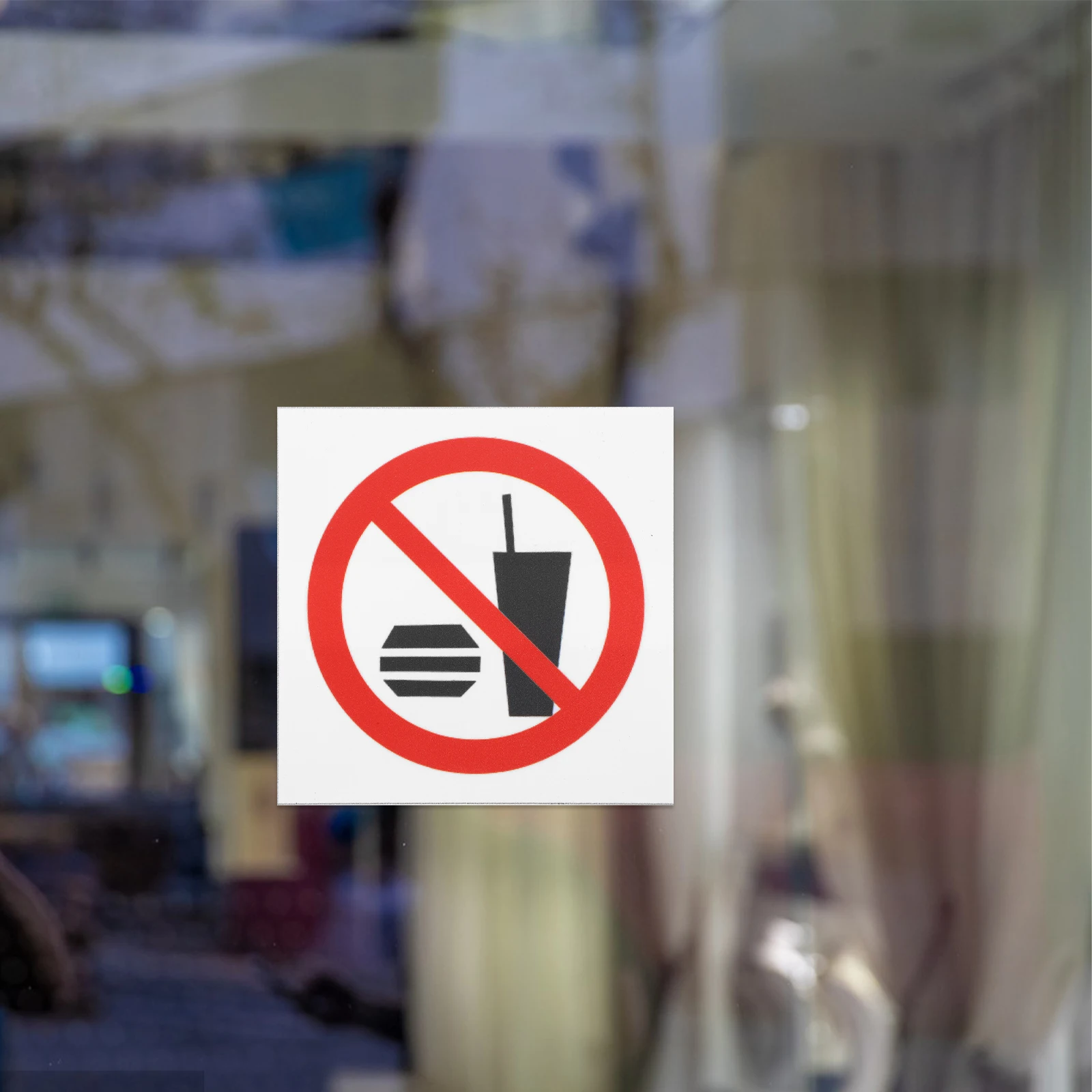 

4 Pcs No Food Drink Sign Vinyl Sticker 3x3 Inches Indoor Outdoor Commercial Retail Store Window Door Decal Prohibited Eating